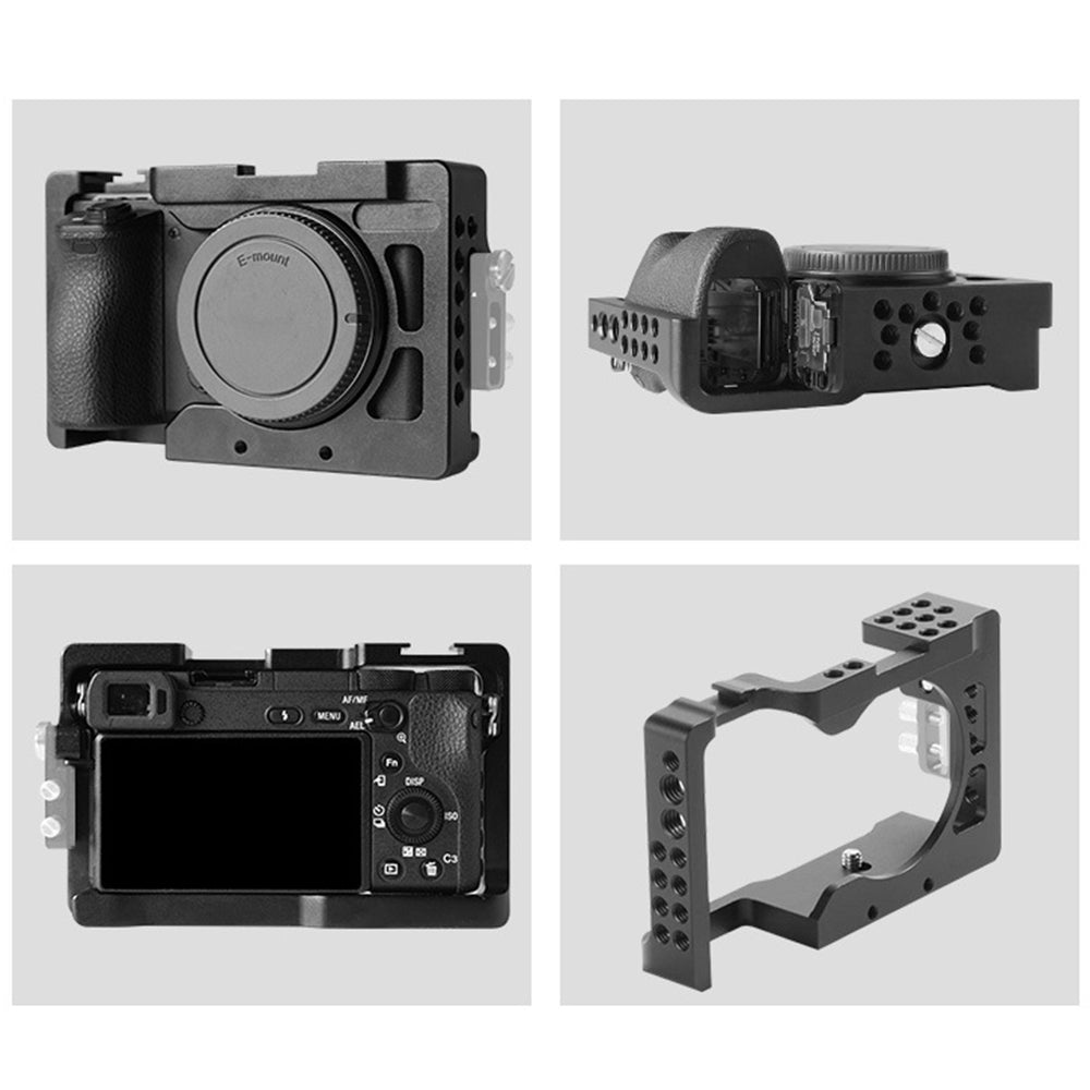 Uniqkart PY-026 for Sony A6100/A6300/A6400/A6500 Protective Cage Aluminum Alloy Expansion Frame Camera Accessory