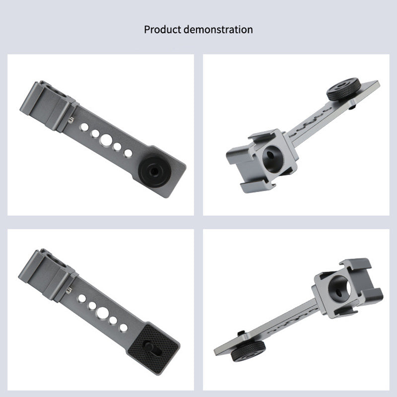 Uniqkart JN-031 Three-Head Cold Shoe Mount Bracket Aluminum Alloy Camera Expansion Base