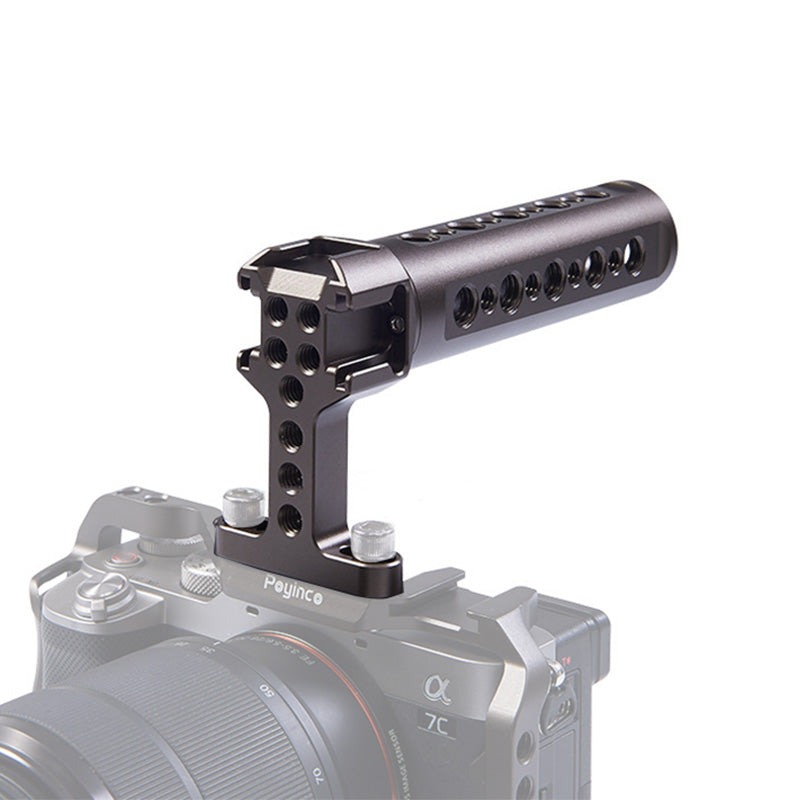 Uniqkart JN-011 Universal Three-Head Cold Shoe Mount Adapter SLR Camera Top Handle - Antique Bronze