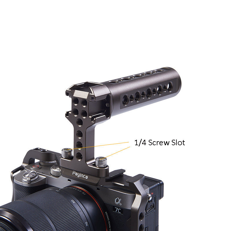 Uniqkart JN-011 Universal Three-Head Cold Shoe Mount Adapter SLR Camera Top Handle - Antique Bronze