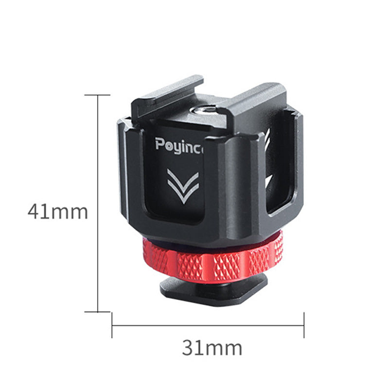 Uniqkart JN-023 Five-Head Cold Shoe Mount Adapter Expansion Base for LED Light Microphone