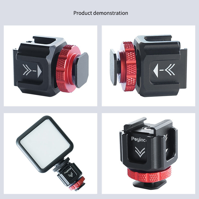 Uniqkart JN-023 Five-Head Cold Shoe Mount Adapter Expansion Base for LED Light Microphone