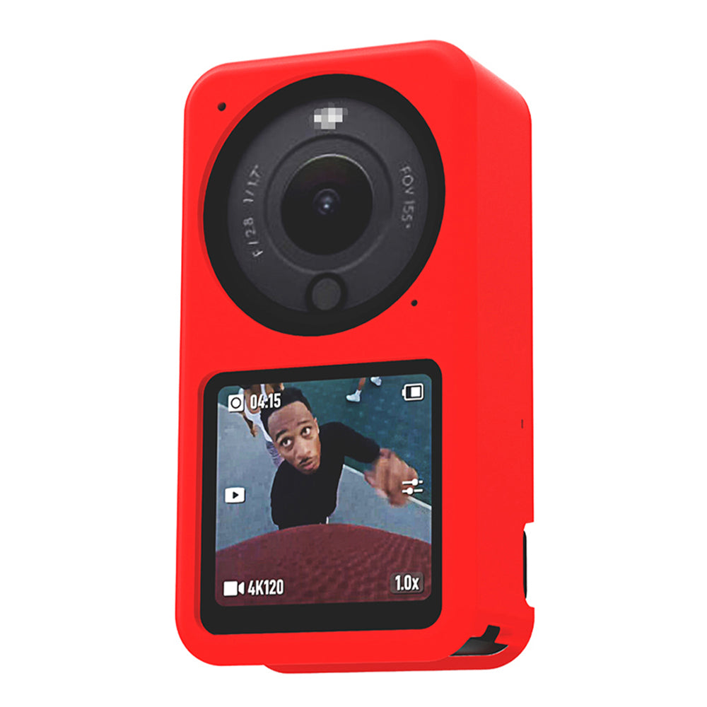 EWB9057 Silicone Camera Sleeve Cam Body Cap Cover Camera Accessories for DJI Action 2 - Red