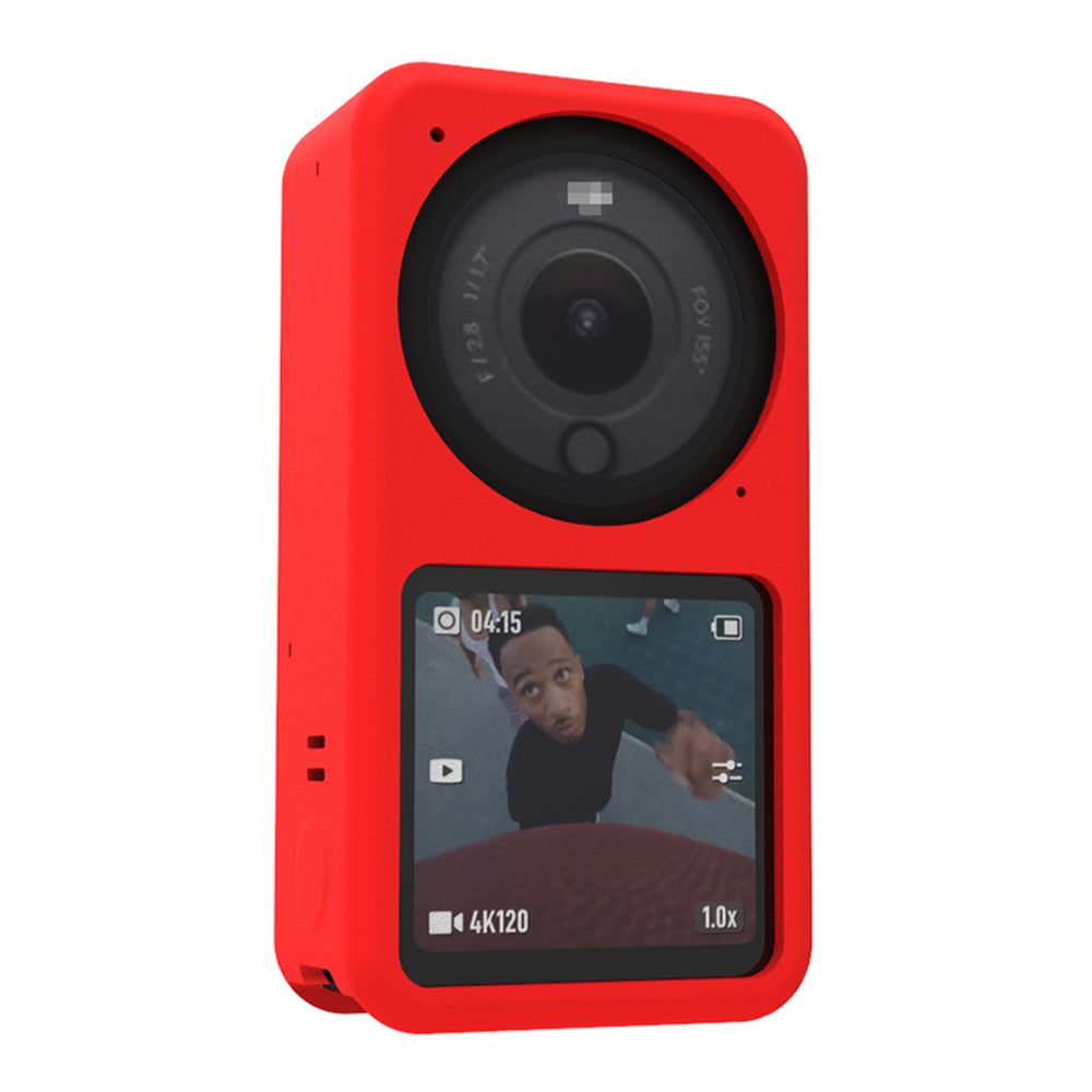 EWB9057 Silicone Camera Sleeve Cam Body Cap Cover Camera Accessories for DJI Action 2 - Red