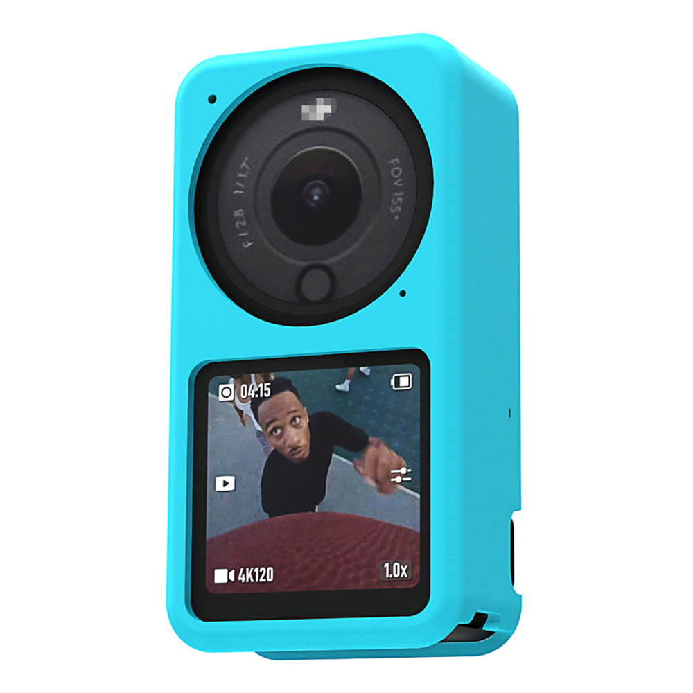 EWB9057 Silicone Camera Sleeve Cam Body Cap Cover Camera Accessories for DJI Action 2 - Blue