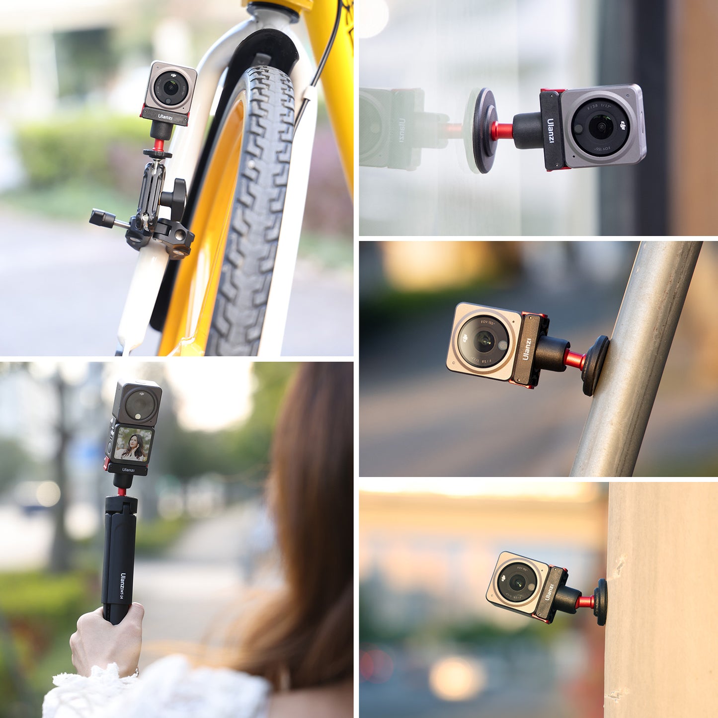Uniqkart U-170 For DJI Action 2 Magnetic Quick Release Small Head Lightweight Camera Mount Adapter for Shooting