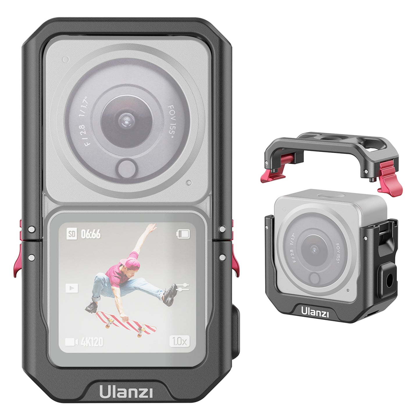 ULANZI C-Action 2 Metal Frame Cage for DJI Action 2 Camera Mount Adapter Accessories for Shooting Recording