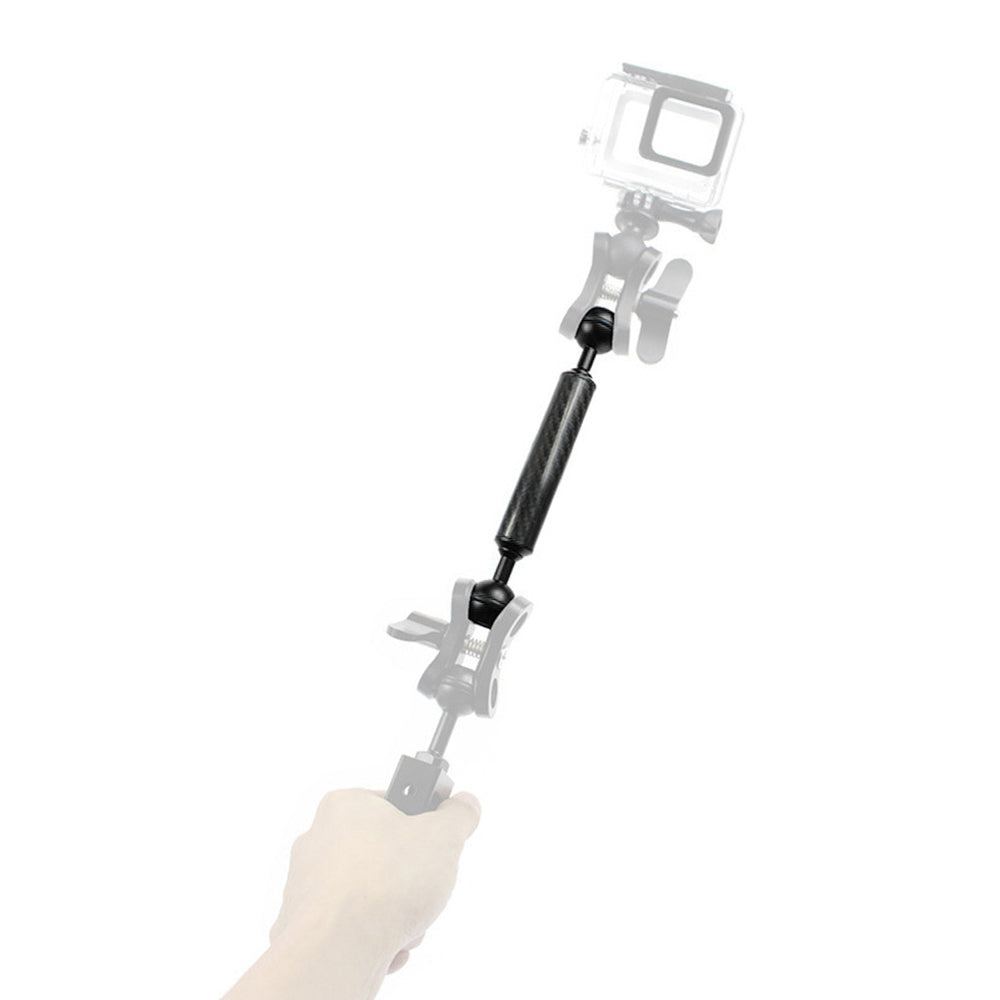 KF33 5inch Double Head Carbon Fiber Diving Ball Floating Arm for Sports SLR Camera - Black