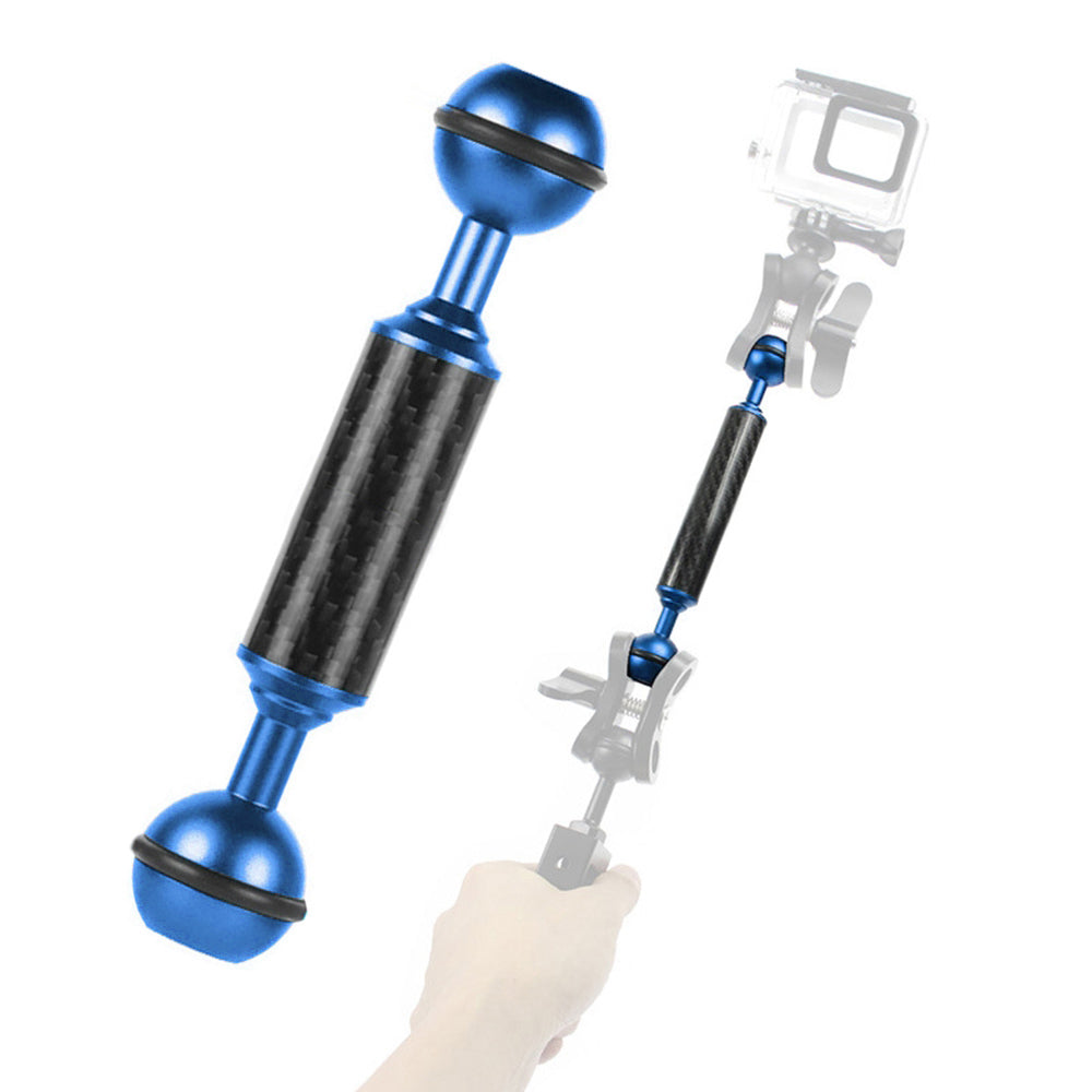 KF33 5inch Double Head Carbon Fiber Diving Ball Floating Arm for Sports SLR Camera - Blue