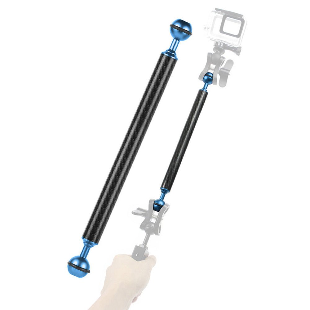 KF33 12-inch 20mm Carbon Fiber Underwater Float Buoyancy Extension Arm for Camera Diving Tray Video Light - Blue