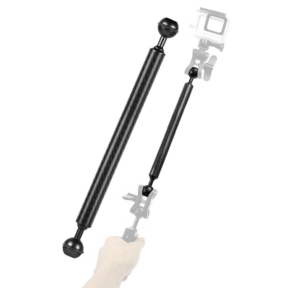 KF33 12-inch 20mm Carbon Fiber Underwater Float Buoyancy Extension Arm for Camera Diving Tray Video Light - Black