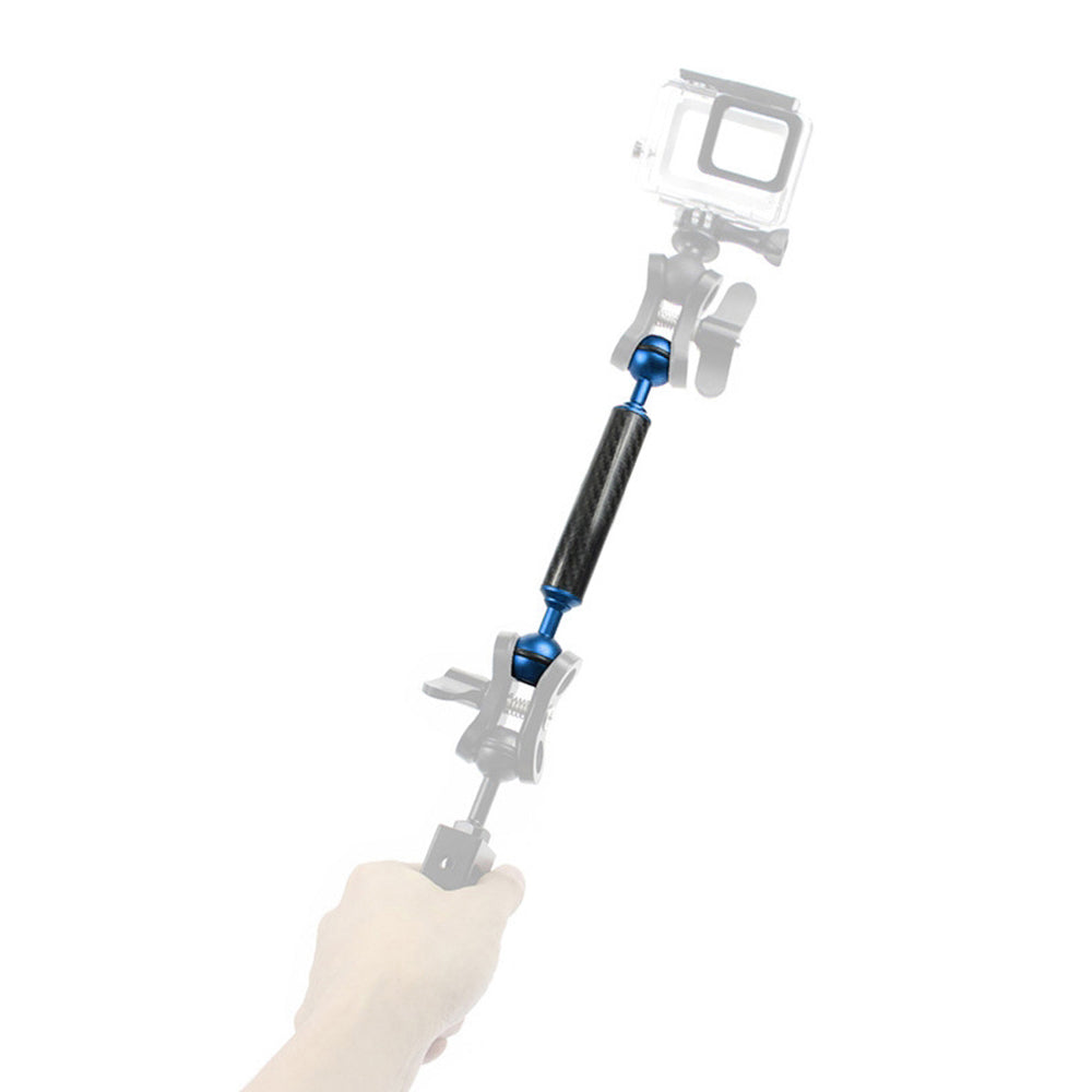 KF33 6-inch 20mm Carbon Fiber Dual Ball Head Float Buoyancy Arm Camera Underwater Photography Fill Light Extension Arm - Blue
