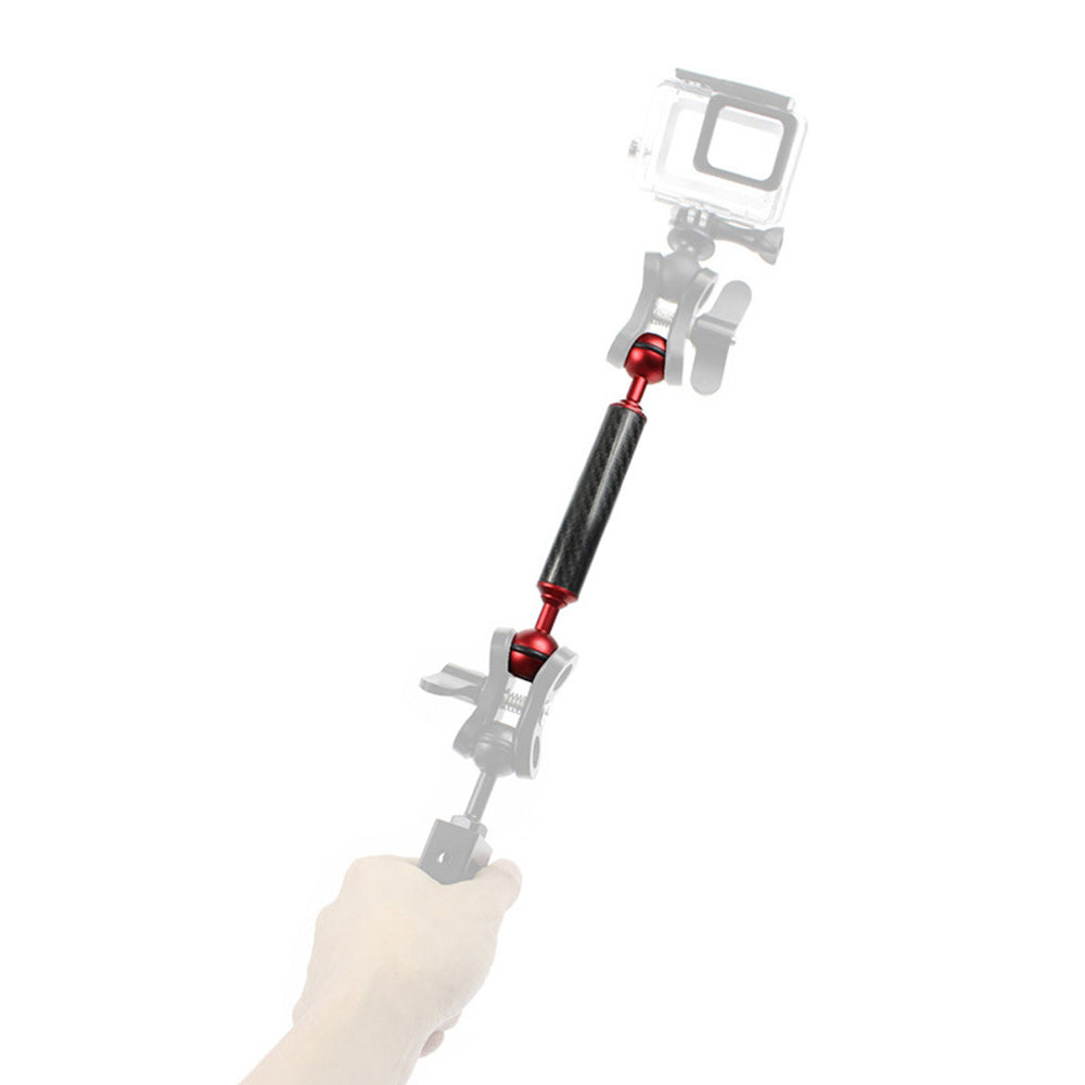 KF33 6-inch 20mm Carbon Fiber Dual Ball Head Float Buoyancy Arm Camera Underwater Photography Fill Light Extension Arm - Red