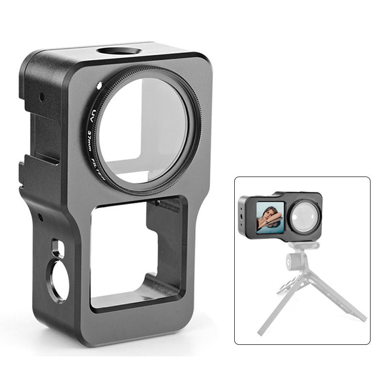 F45652 For DJI Action 2 Aluminum Alloy Frame Cage Heat-Dissipated Protective Housing Frame - Black