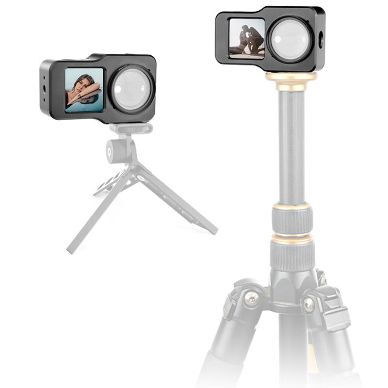 F45652 For DJI Action 2 Aluminum Alloy Frame Cage Heat-Dissipated Protective Housing Frame - Black