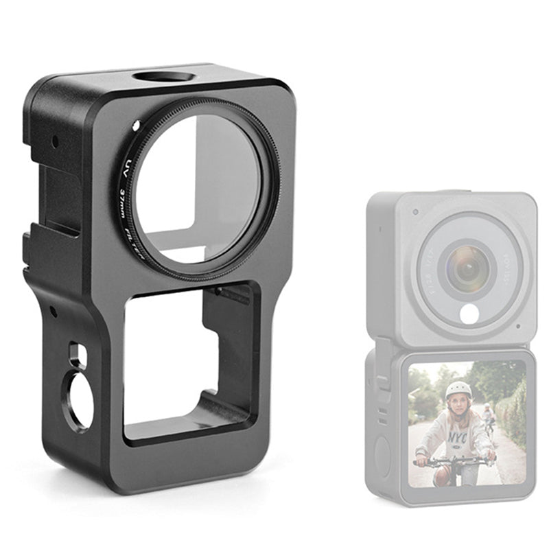 F45652 For DJI Action 2 Aluminum Alloy Frame Cage Heat-Dissipated Protective Housing Frame - Titanium Grey