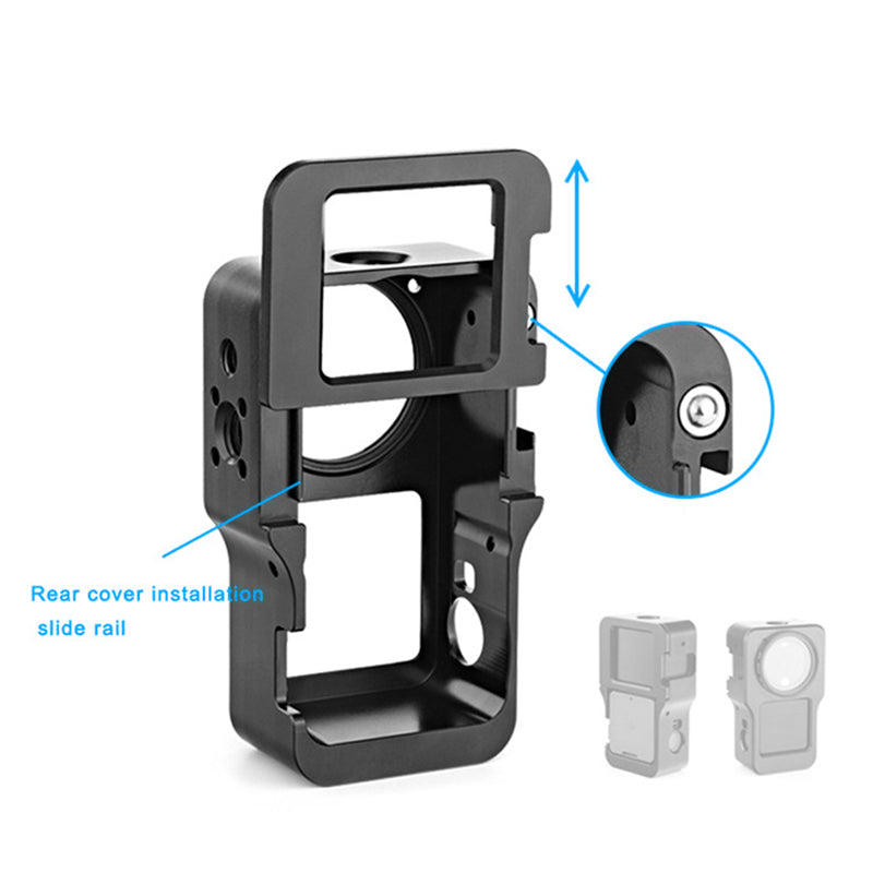 F45652 For DJI Action 2 Aluminum Alloy Frame Cage Heat-Dissipated Protective Housing Frame - Titanium Grey