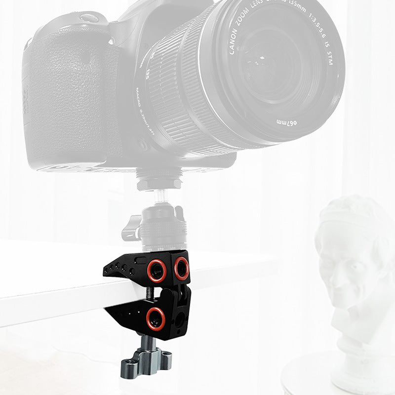 F45057 Crab Claw Clip Mount Adapter Clamp Magic Arm Holder Clamp with 1/4 3/8 Thread for Tripod Video Light Monitor