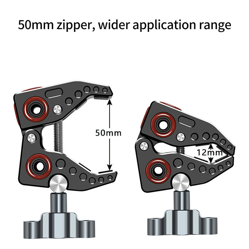 F45057 Crab Claw Clip Mount Adapter Clamp Magic Arm Holder Clamp with 1/4 3/8 Thread for Tripod Video Light Monitor