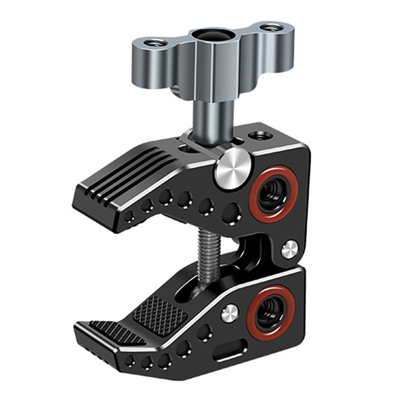 F45057 Crab Claw Clip Mount Adapter Clamp Magic Arm Holder Clamp with 1/4 3/8 Thread for Tripod Video Light Monitor