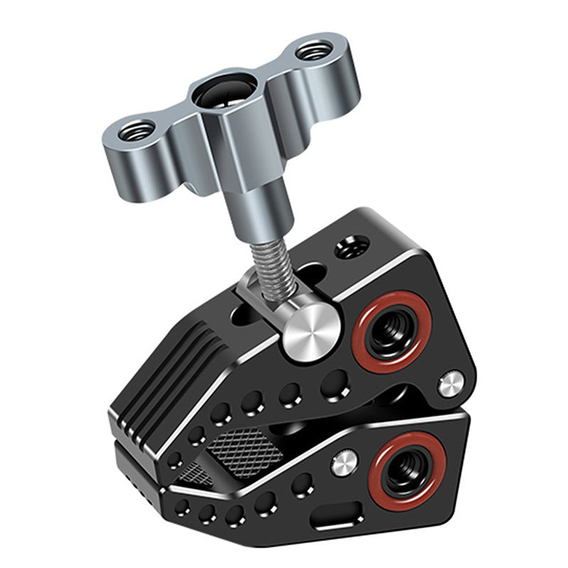 F45057 Crab Claw Clip Mount Adapter Clamp Magic Arm Holder Clamp with 1/4 3/8 Thread for Tripod Video Light Monitor