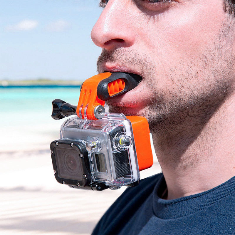 X-311 for GoPro/DJI Osmo Action Sport Camera Surfing Mouth Bite Connector Surf Teeth Brace Holder Mount with Float Block