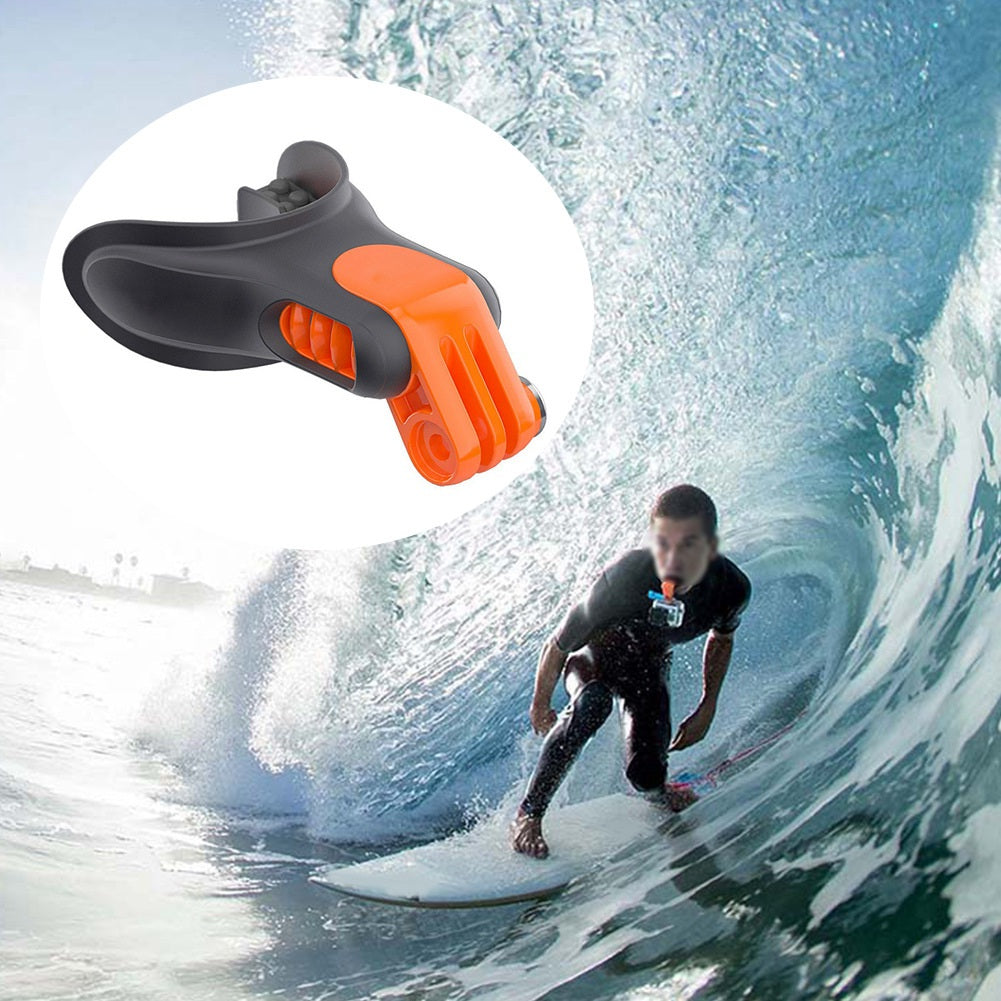 X-311 for GoPro/DJI Osmo Action Sport Camera Surfing Mouth Bite Connector Surf Teeth Brace Holder Mount with Float Block
