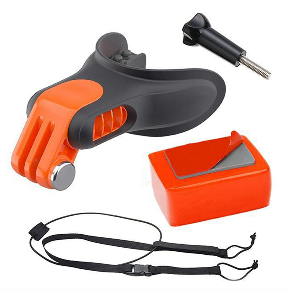 X-311 for GoPro/DJI Osmo Action Sport Camera Surfing Mouth Bite Connector Surf Teeth Brace Holder Mount with Float Block
