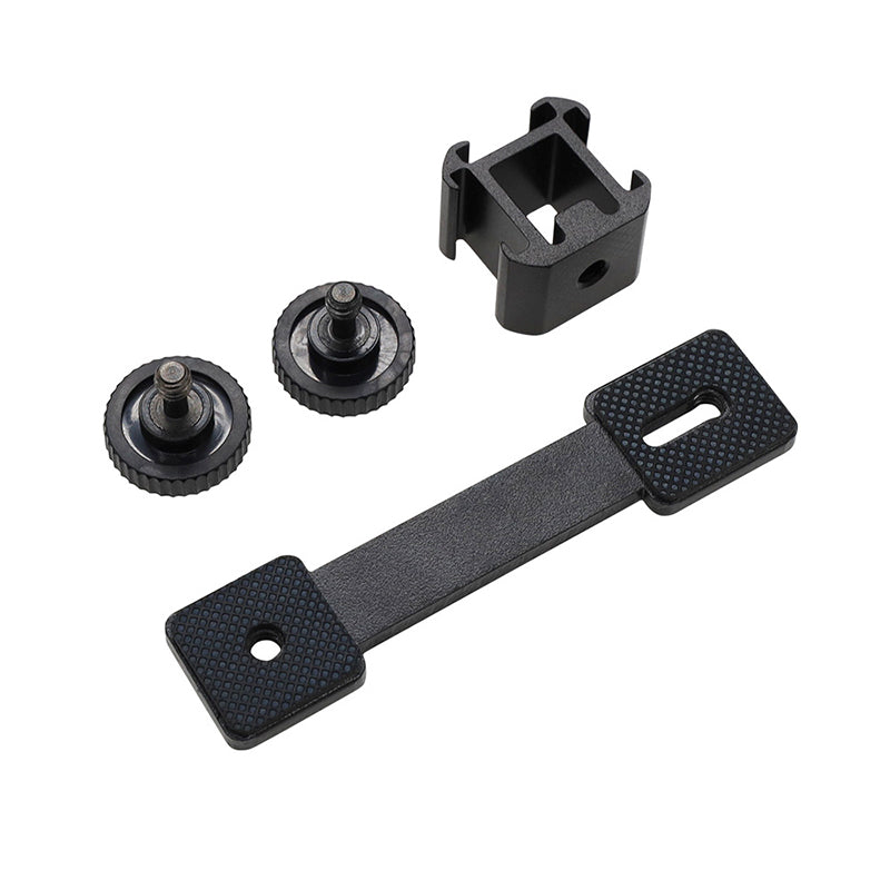 E022 Three Hot Shoe Bracket for DJI Zhiyun Smooth Lightweight Portable Camera Mount Adapter with 1/4” Screw for Fill Light Handheld Gimbal Support Multi-Angle Adjustable