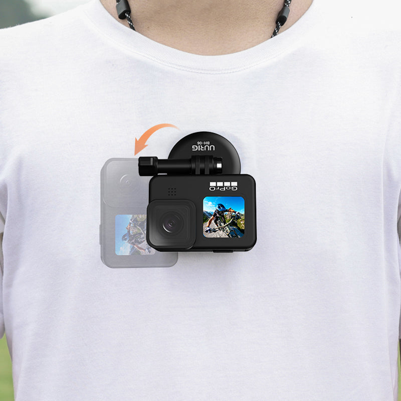 UURIG Magnetic Quick-Release Stand for GoPro Hero 8/9/10 Action Camera Holder with 1/4" Screw and Lanyard