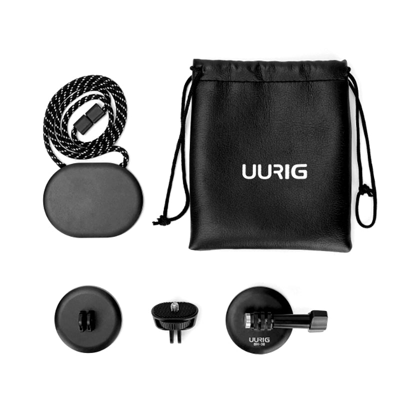 UURIG Magnetic Quick-Release Stand for GoPro Hero 8/9/10 Action Camera Holder with 1/4" Screw and Lanyard