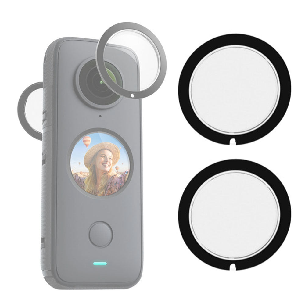 Uniqkart for Insta360 One X2 Splash-proof Front + Rear Camera Lens Guard Protective Film Cover
