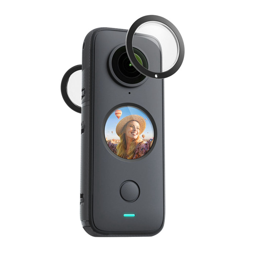 Uniqkart for Insta360 One X2 Splash-proof Front + Rear Camera Lens Guard Protective Film Cover