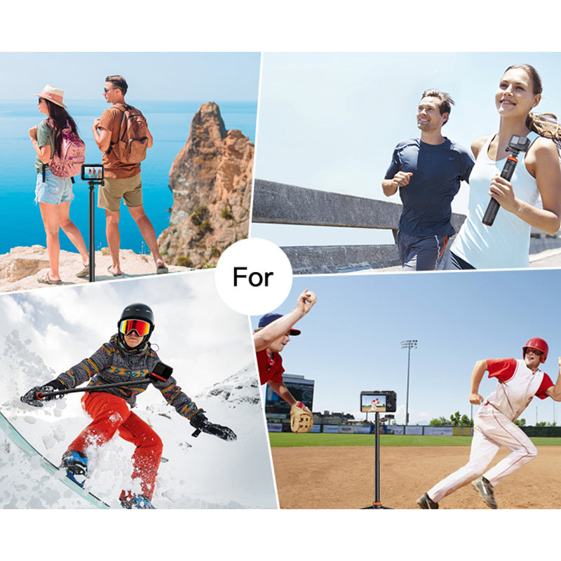 UURIG TP-03 5-Section Telescopic Selfie Stick Hidden Tripod for GoPro Insta Action Camera