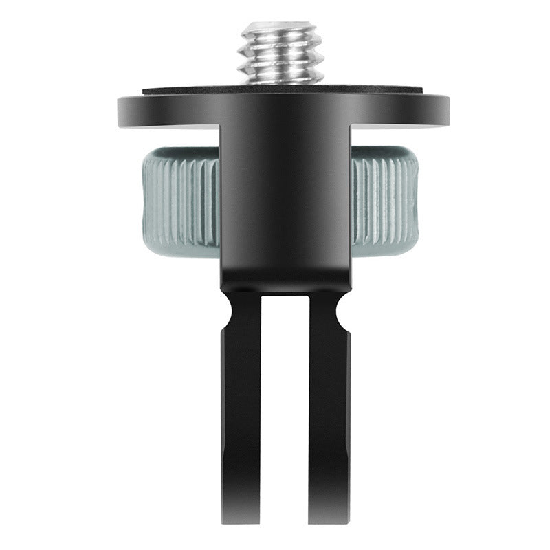 SS45181-A1 Aluminum Alloy 1/4 inch Screw Tripod Adapter for Insta360 Gopro DJI, 360 Degree Rotating Mount Holder - Black / Titanium