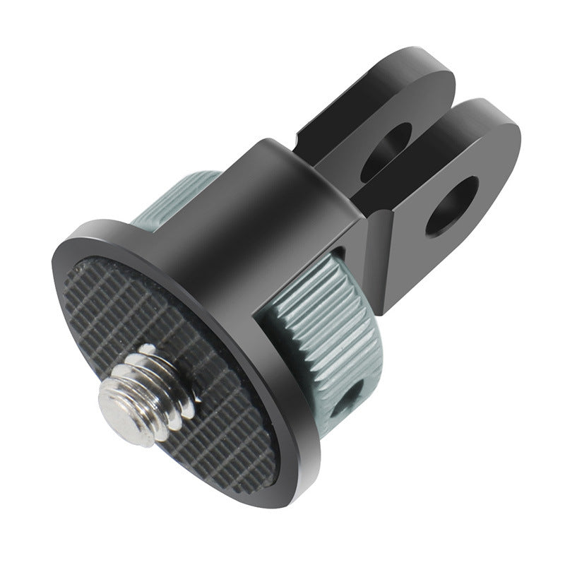 SS45181-A1 Aluminum Alloy 1/4 inch Screw Tripod Adapter for Insta360 Gopro DJI, 360 Degree Rotating Mount Holder - Black / Titanium