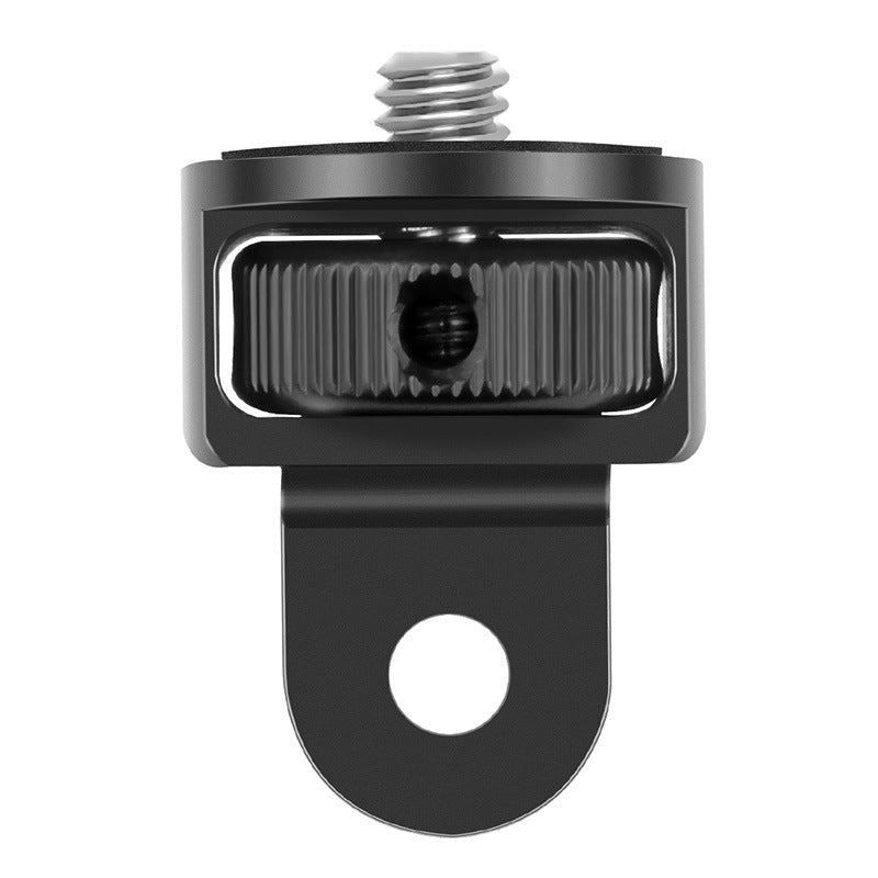 SS45181-A1 Aluminum Alloy 1/4 inch Screw Tripod Adapter for Insta360 Gopro DJI, 360 Degree Rotating Mount Holder - Black
