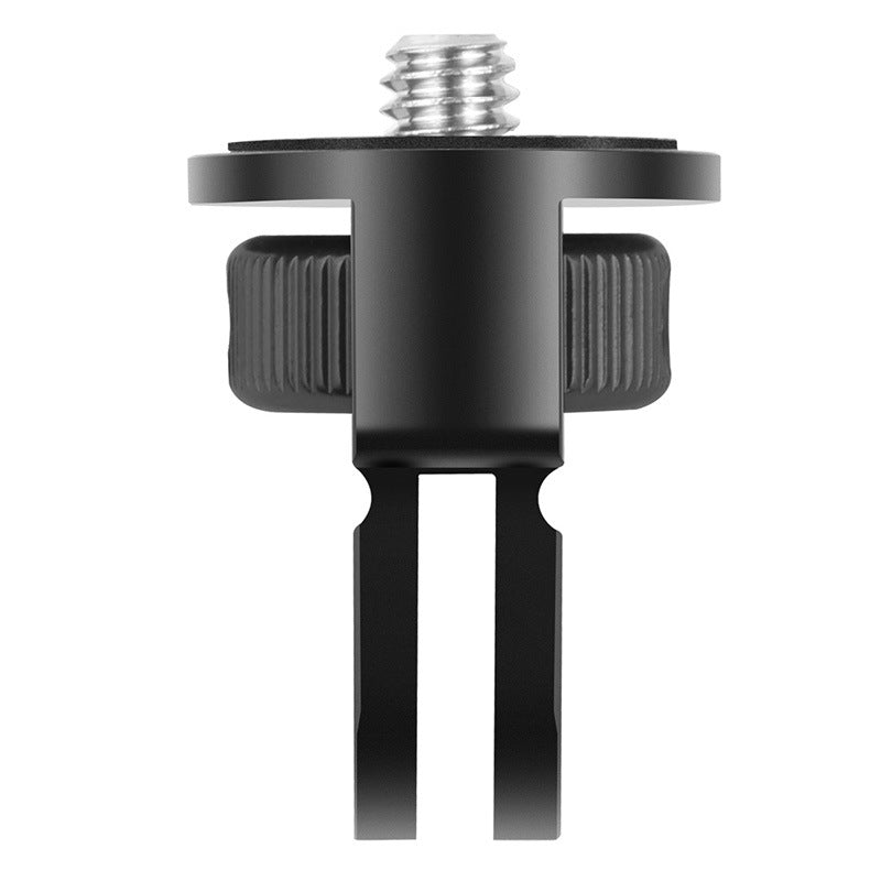 SS45181-A1 Aluminum Alloy 1/4 inch Screw Tripod Adapter for Insta360 Gopro DJI, 360 Degree Rotating Mount Holder - Black