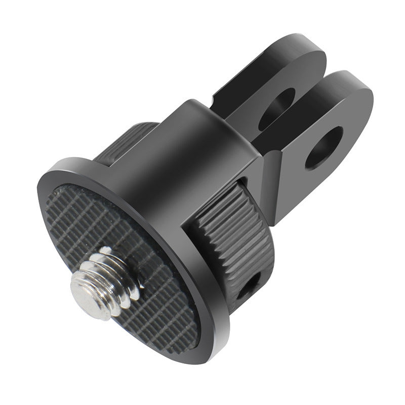 SS45181-A1 Aluminum Alloy 1/4 inch Screw Tripod Adapter for Insta360 Gopro DJI, 360 Degree Rotating Mount Holder - Black