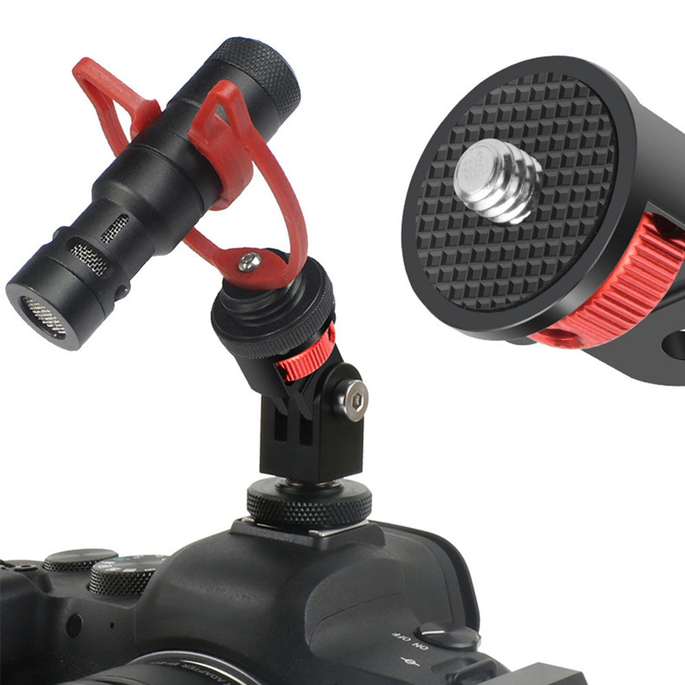 SS45181-A1 Aluminum Alloy 1/4 inch Screw Tripod Adapter for Insta360 Gopro DJI, 360 Degree Rotating Mount Holder - Black