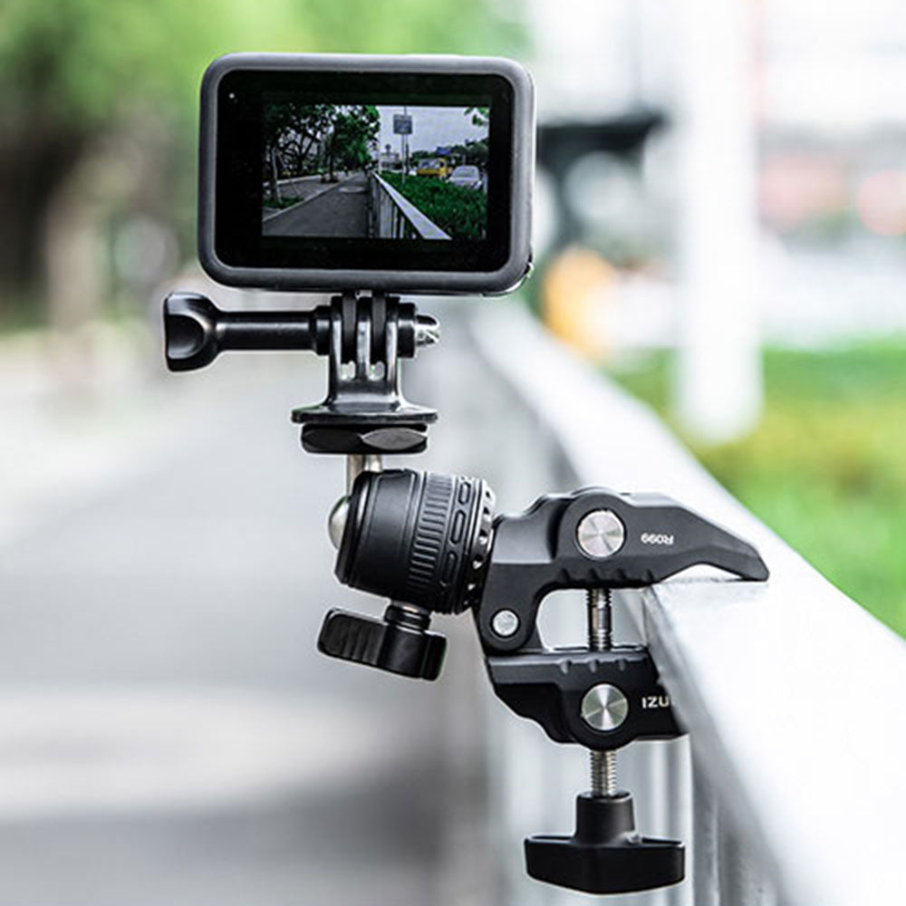 ULANZI R099 Clamping Crab Claw Clip Mount Adapter Portable Camera Holder Clamp with 1 / 4" Screw Hole for Action Camera, Fill Light, Monitor