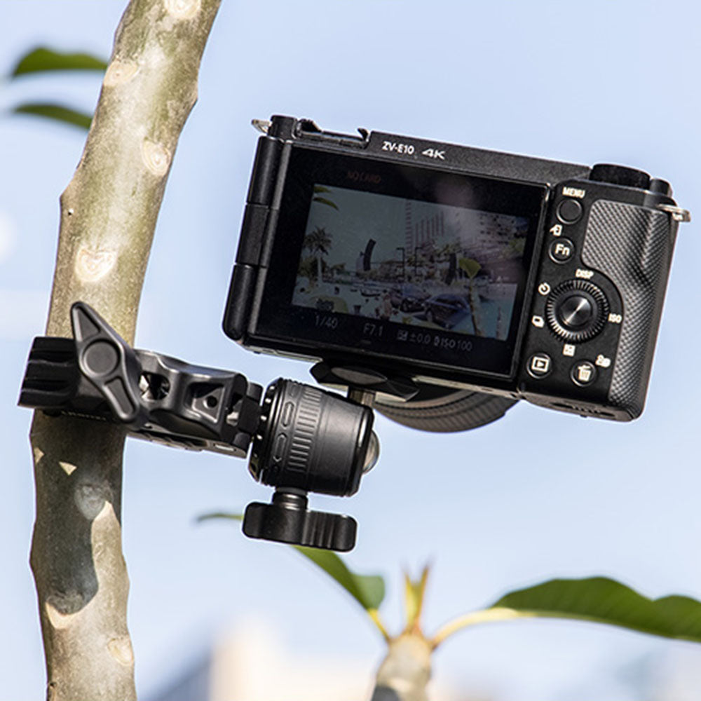 ULANZI R099 Clamping Crab Claw Clip Mount Adapter Portable Camera Holder Clamp with 1 / 4" Screw Hole for Action Camera, Fill Light, Monitor