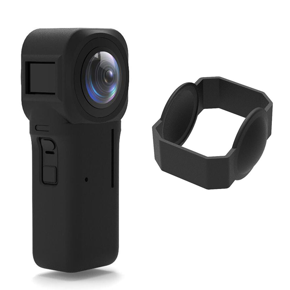 EWB9389 For Insta360 ONE RS 1-inch Panoramic Camera Silicone Cover Anti-scratch Protective Sleeve with Lens Cover - Black