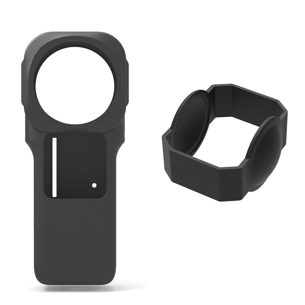 EWB9389 For Insta360 ONE RS 1-inch Panoramic Camera Silicone Cover Anti-scratch Protective Sleeve with Lens Cover - Black