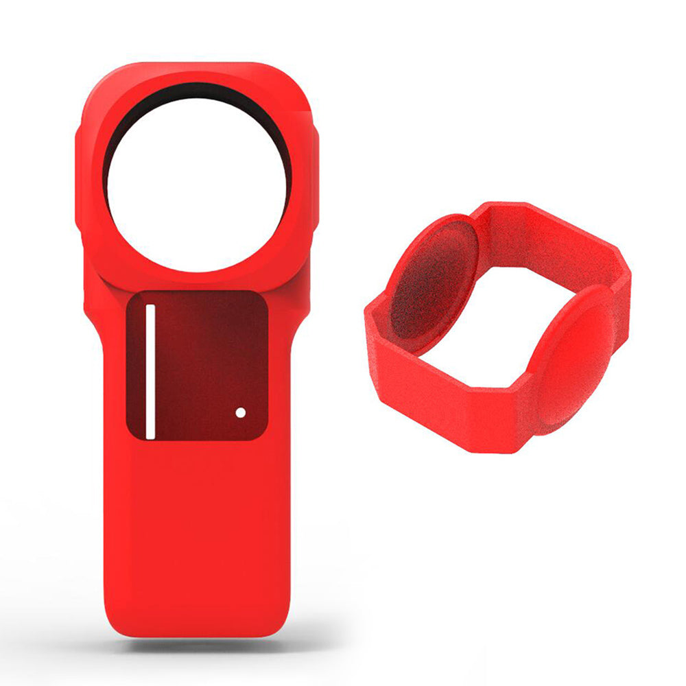EWB9389 For Insta360 ONE RS 1-inch Panoramic Camera Silicone Cover Anti-scratch Protective Sleeve with Lens Cover - Red