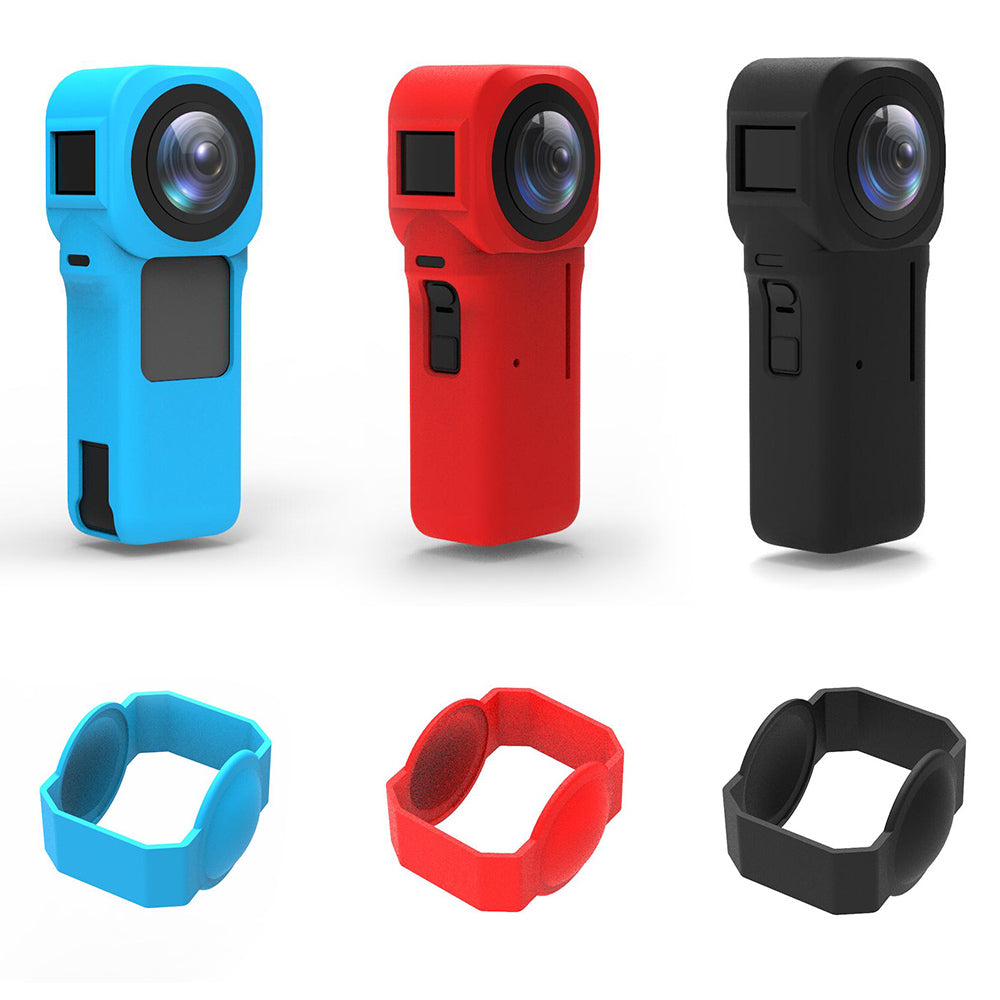 EWB9389 For Insta360 ONE RS 1-inch Panoramic Camera Silicone Cover Anti-scratch Protective Sleeve with Lens Cover - Red