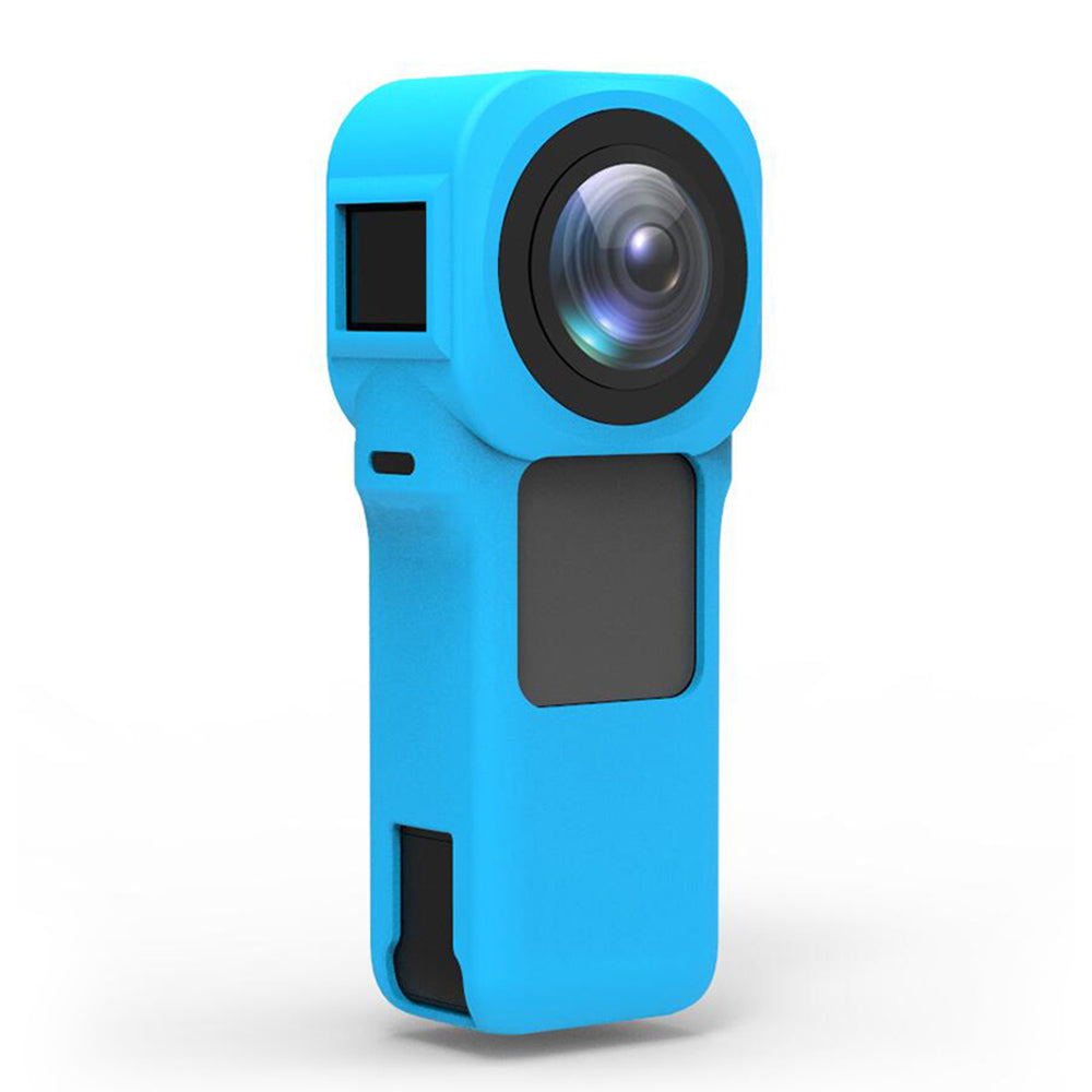 EWB9389 For Insta360 ONE RS 1-inch Panoramic Camera Silicone Cover Anti-scratch Protective Sleeve with Lens Cover - Blue