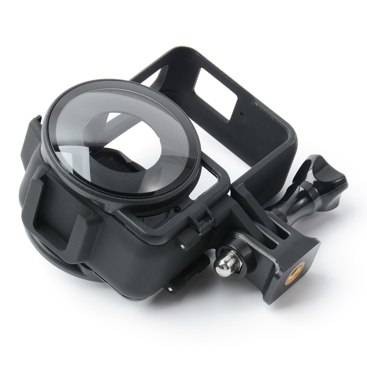 Uniqkart for Insta360 ONE RS Panorama Camera Lens Cover Tempered Glass Protector + Camera Frame Anti-collision Case