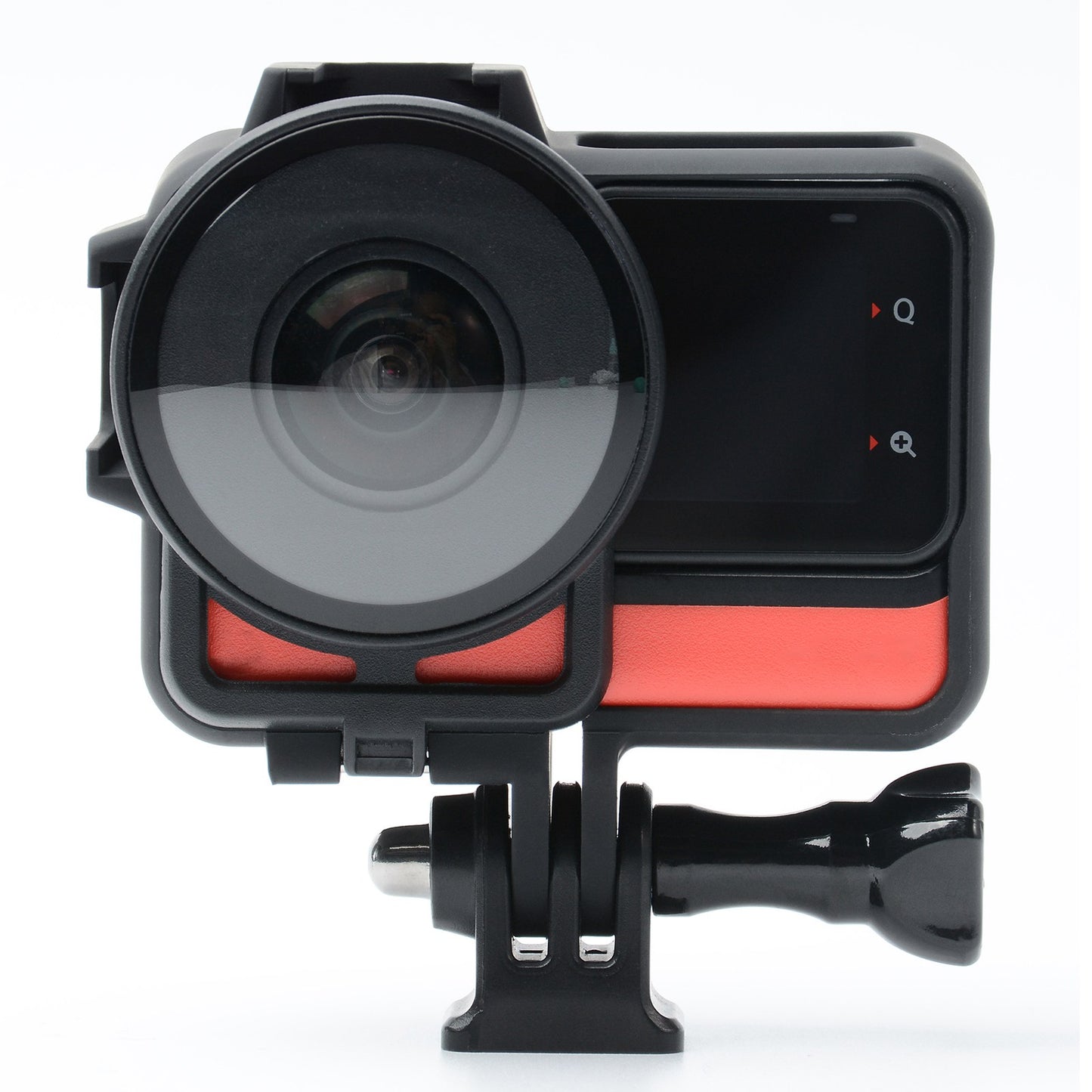 Uniqkart for Insta360 ONE RS Panorama Camera Lens Cover Tempered Glass Protector + Camera Frame Anti-collision Case