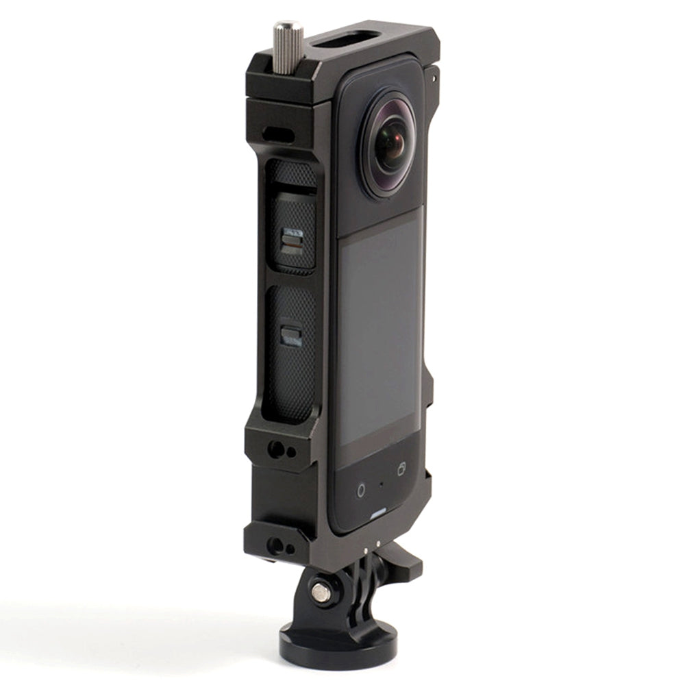 DJI-9567 Frame Cage for Insta360 X3 Camera Protective Case Aluminum Alloy Action Camera Housing with 2 Cold Shoe / 1 / 4inch Adapter